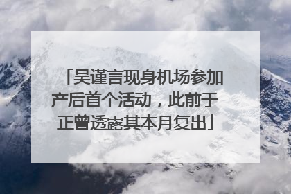吴谨言现身机场参加产后首个活动，此前于正曾透露其本月复出