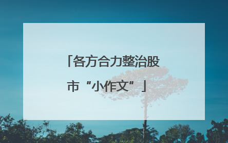 各方合力整治股市“小作文”
