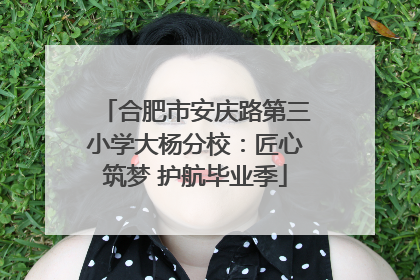 合肥市安庆路第三小学大杨分校：匠心筑梦 护航毕业季