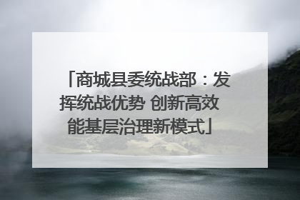 商城县委统战部：发挥统战优势 创新高效能基层治理新模式
