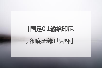 国足0:1输给印尼，彻底无缘世界杯