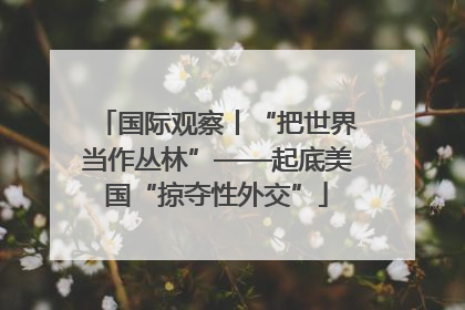 国际观察丨“把世界当作丛林”——起底美国“掠夺性外交”
