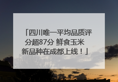 四川唯一平均品质评分超87分 鲜食玉米新品种在成都上线！