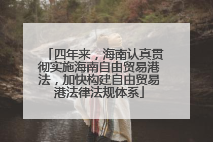四年来，海南认真贯彻实施海南自由贸易港法，加快构建自由贸易港法律法规体系