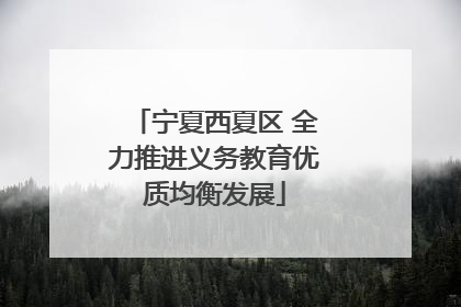 宁夏西夏区 全力推进义务教育优质均衡发展