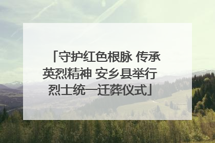 守护红色根脉 传承英烈精神 安乡县举行烈士统一迁葬仪式