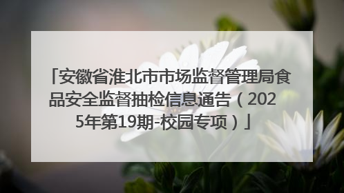 安徽省淮北市市场监督管理局食品安全监督抽检信息通告（2025年第19期-校园专项）