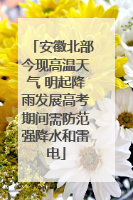 安徽北部今现高温天气 明起降雨发展高考期间需防范强降水和雷电