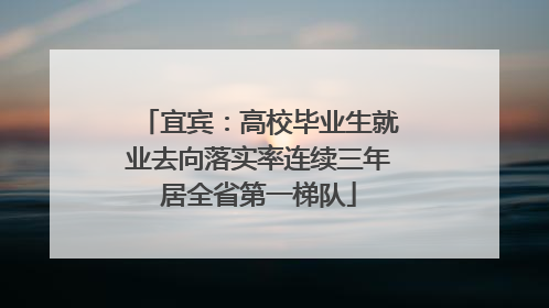 宜宾：高校毕业生就业去向落实率连续三年居全省第一梯队