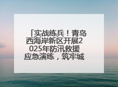 实战练兵！青岛西海岸新区开展2025年防汛救援应急演练，筑牢城市安全防线