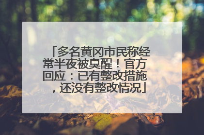 多名黄冈市民称经常半夜被臭醒！官方回应：已有整改措施，还没有整改情况