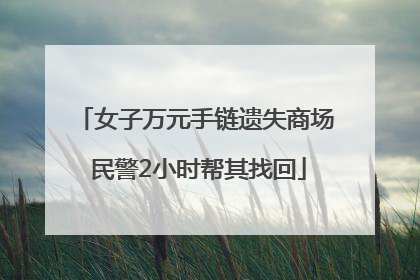 女子万元手链遗失商场 民警2小时帮其找回