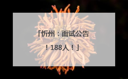 忻州：面试公告！188人！