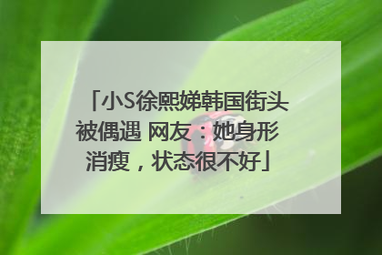 小S徐熙娣韩国街头被偶遇 网友：她身形消瘦，状态很不好