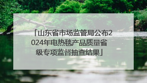 山东省市场监管局公布2024年电热毯产品质量省级专项监督抽查结果