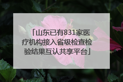 山东已有831家医疗机构接入省级检查检验结果互认共享平台
