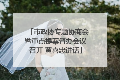 市政协专题协商会暨重点提案督办会议召开 黄喜忠讲话