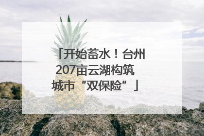 开始蓄水！台州207亩云湖构筑城市“双保险”