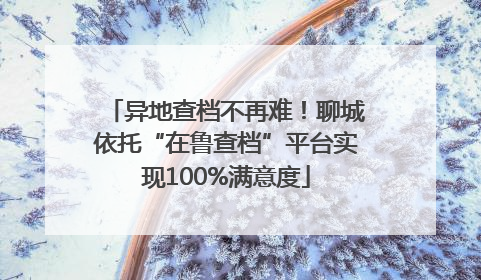 异地查档不再难！聊城依托“在鲁查档”平台实现100%满意度