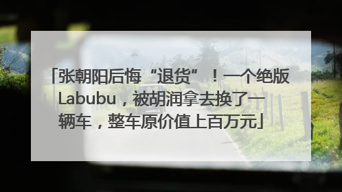 张朝阳后悔“退货”！一个绝版Labubu，被胡润拿去换了一辆车，整车原价值上百万元