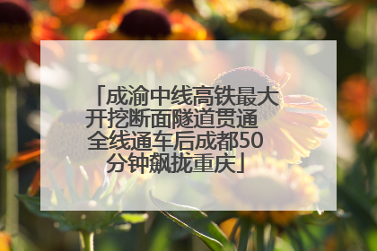 成渝中线高铁最大开挖断面隧道贯通 全线通车后成都50分钟飙拢重庆