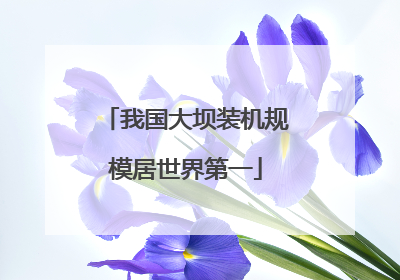 我国大坝装机规模居世界第一