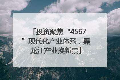 投资聚焦“4567”现代化产业体系，黑龙江产业换新景