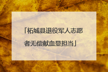 柘城县退役军人志愿者无偿献血显担当