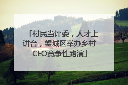 村民当评委，人才上讲台，望城区举办乡村CEO竞争性路演
