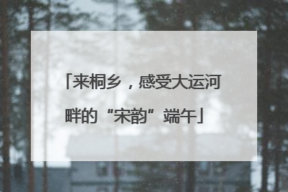 来桐乡，感受大运河畔的“宋韵”端午