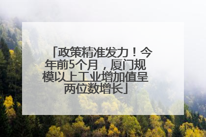 政策精准发力！今年前5个月，厦门规模以上工业增加值呈两位数增长