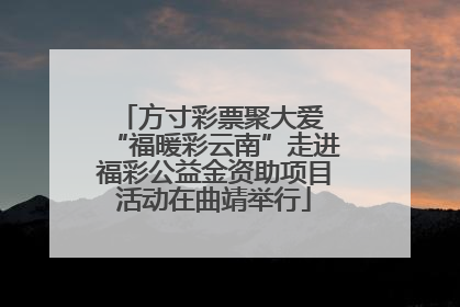方寸彩票聚大爱 “福暖彩云南”走进福彩公益金资助项目活动在曲靖举行