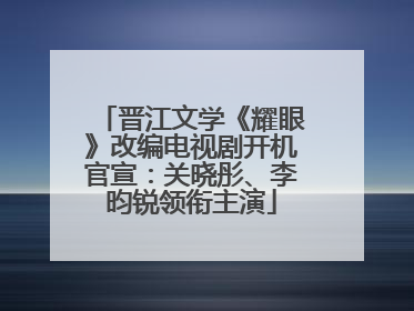 晋江文学《耀眼》改编电视剧开机官宣：关晓彤、李昀锐领衔主演