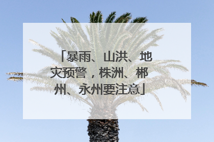 暴雨、山洪、地灾预警，株洲、郴州、永州要注意