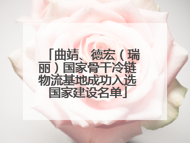 曲靖、德宏（瑞丽）国家骨干冷链物流基地成功入选国家建设名单