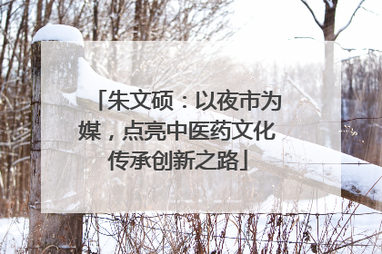 朱文硕：以夜市为媒，点亮中医药文化传承创新之路