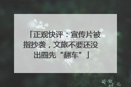 正观快评：宣传片被指抄袭，文旅不要还没出圈先“翻车”