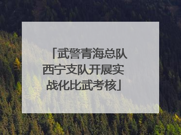 武警青海总队西宁支队开展实战化比武考核