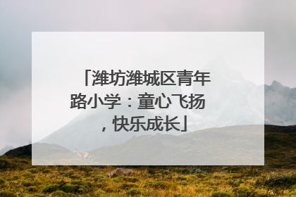 潍坊潍城区青年路小学：童心飞扬，快乐成长