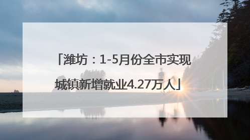 潍坊：1-5月份全市实现城镇新增就业4.27万人