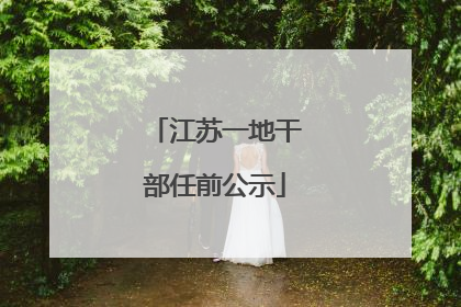 江苏一地干部任前公示