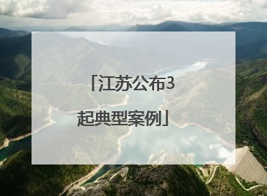 江苏公布3起典型案例