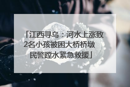 江西寻乌：河水上涨致2名小孩被困大桥桥墩 民警蹚水紧急救援