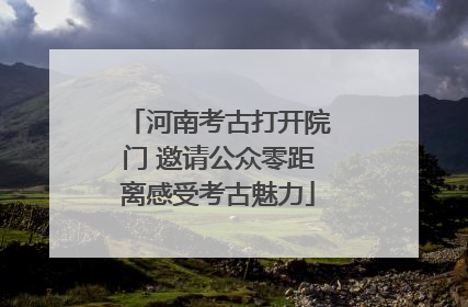 河南考古打开院门 邀请公众零距离感受考古魅力