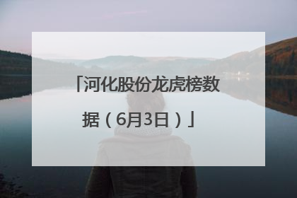 河化股份龙虎榜数据（6月3日）