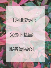 河北新河：义诊下基层 服务暖民心