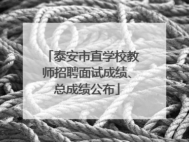 泰安市直学校教师招聘面试成绩、总成绩公布
