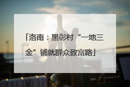 洛南：黑彰村“一地三金”铺就群众致富路