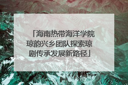 海南热带海洋学院琼韵兴乡团队探索琼剧传承发展新路径