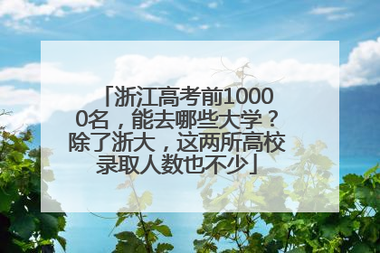 浙江高考前10000名，能去哪些大学？除了浙大，这两所高校录取人数也不少